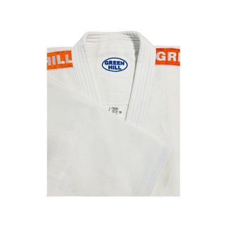 Judoanzug CLUB 450 g/cm³ mit orangen Schulterstreifen