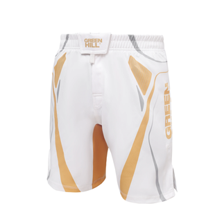 mmi-4024_green_hill_mma_short_immaf2023_approved_white_gold-mmashorts_weiss_gold_sports_grabbling_martial_mixed_arts_fitness_front